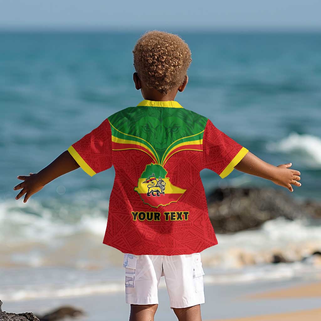 Personalized Ethiopia Kid Hawaiian Shirt with Lion of Judah Flag Style - Special Version
