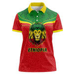 Personalized Ethiopia Women Polo Shirt with Lion of Judah Flag Style - Special Version
