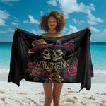 Sugar Skull Couple Valentine Sarong Roses Romantic Love