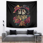 Sugar Skull Couple Valentine Tapestry Roses Romantic Love