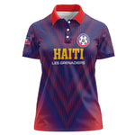 Custom Afro Haiti Football Women Polo Shirt Come On Les Grenadiers