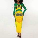 Custom Cricket Jamaica Long Sleeve Bodycon Dress Scorpions We Made Legends