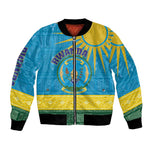 Personalized Rwanda Bomber Jacket Coat of Arms With African Pattern