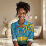 Personalized Rwanda Women Casual Shirt Coat of Arms With African Pattern LT01