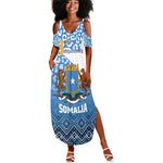 Personalized Somalia Independence Day Summer Maxi Dress African Leopard Pattern