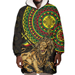 Ethiopia National Day Wearable Blanket Hoodie Lion Of Judah African Pattern
