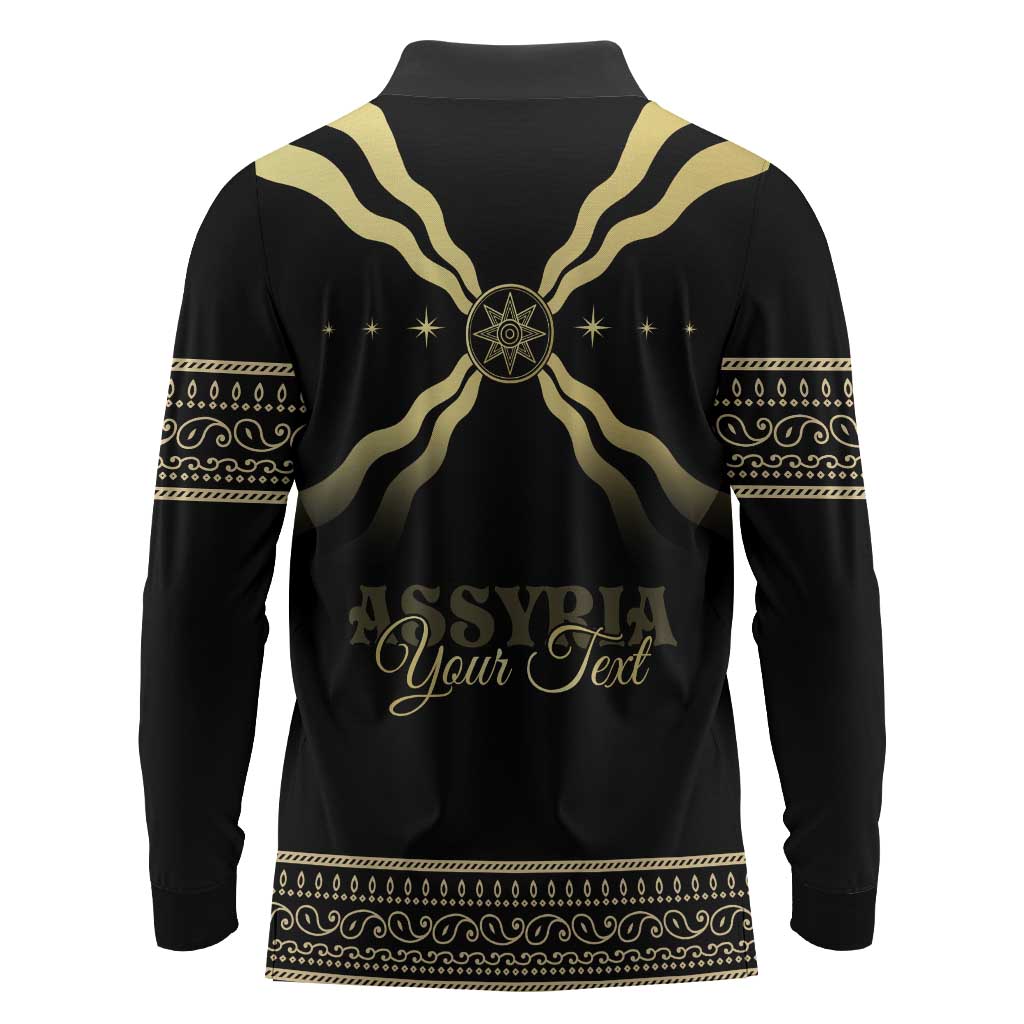Assyria Empire Long Sleeve Polo Shirt Assyrian Mythological Spirit