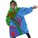 International Romani Day 2024 KId Wearable Blanket Hoodie Gypsy Pattern Tribal