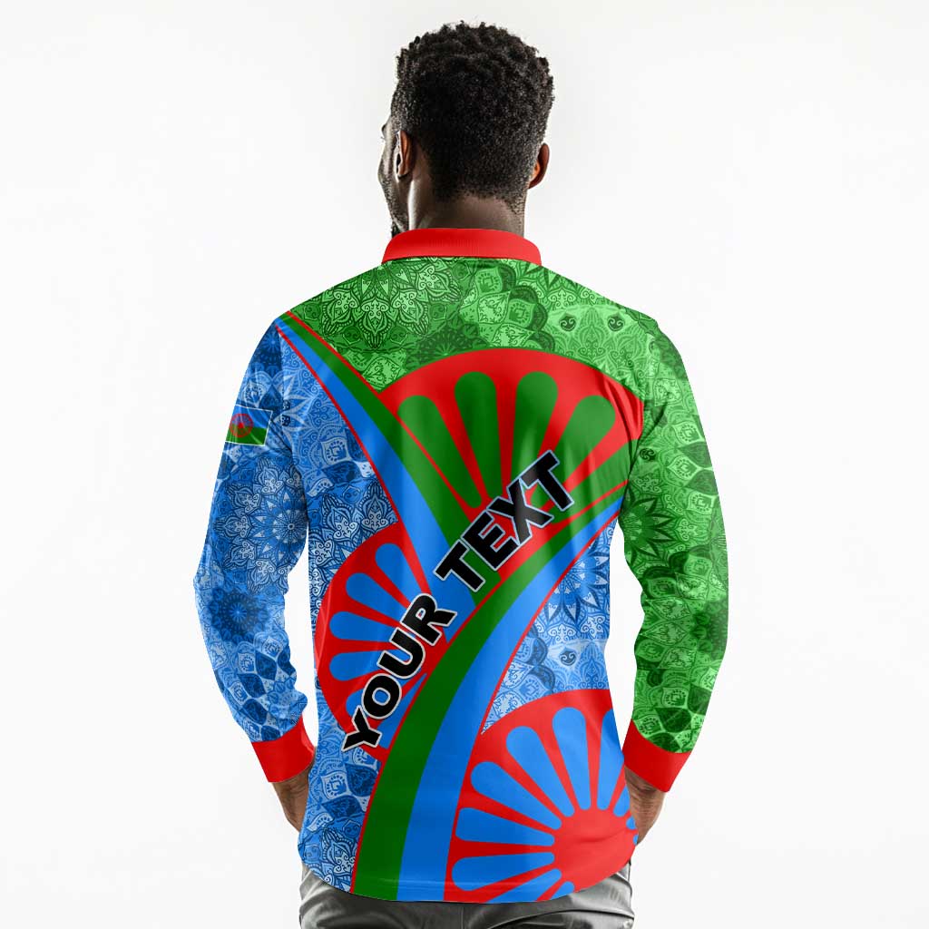 International Romani Day 2024 Long Sleeve Polo Shirt Gypsy Pattern Tribal