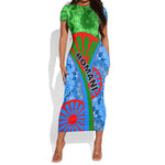 International Romani Day 2024 Short Sleeve Bodycon Dress Gypsy Pattern Tribal LT01