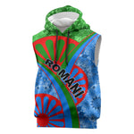 International Romani Day 2024 Sleeveless Hoodie Gypsy Pattern Tribal - African Pride