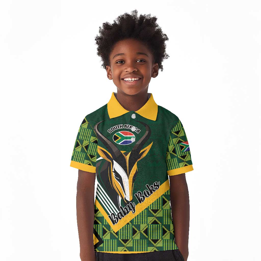 Custom Rugby South Africa Kid Polo Shirt Baby Boks Go Champions