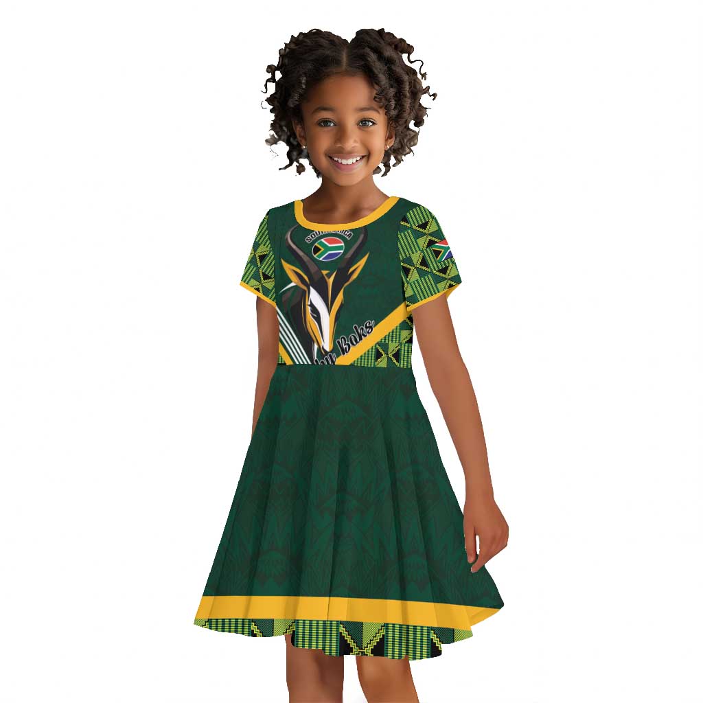 Custom Rugby South Africa Kid Short Sleeve Dress Baby Boks Go Champions