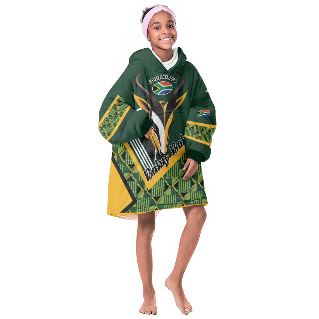 Custom Rugby South Africa Kid Wearable Blanket Hoodie Baby Boks Go Champions