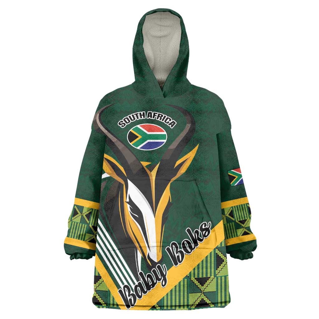 Custom Rugby South Africa Kid Wearable Blanket Hoodie Baby Boks Go Champions