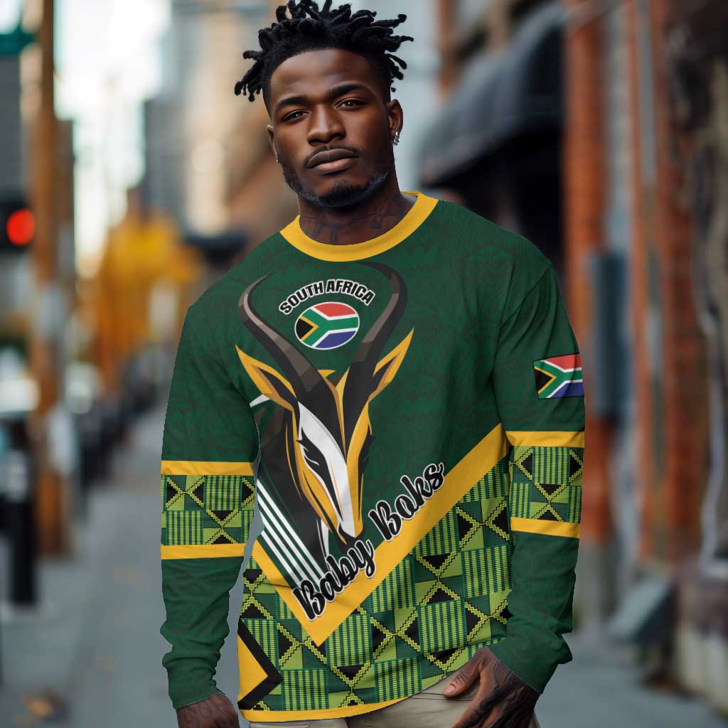 Custom Rugby South Africa Long Sleeve Shirt Baby Boks Go Champions