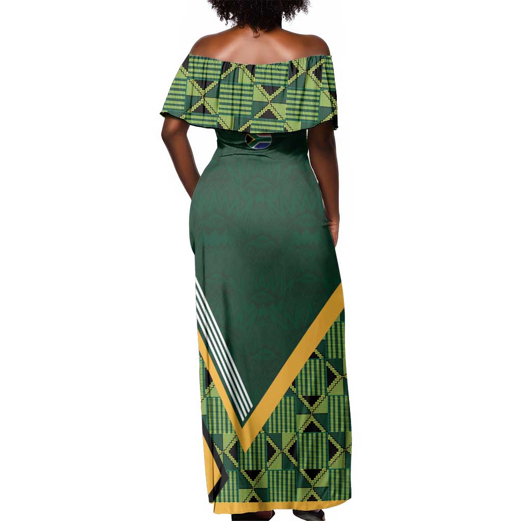 Custom Rugby South Africa Off Shoulder Maxi Dress Baby Boks Go Champions