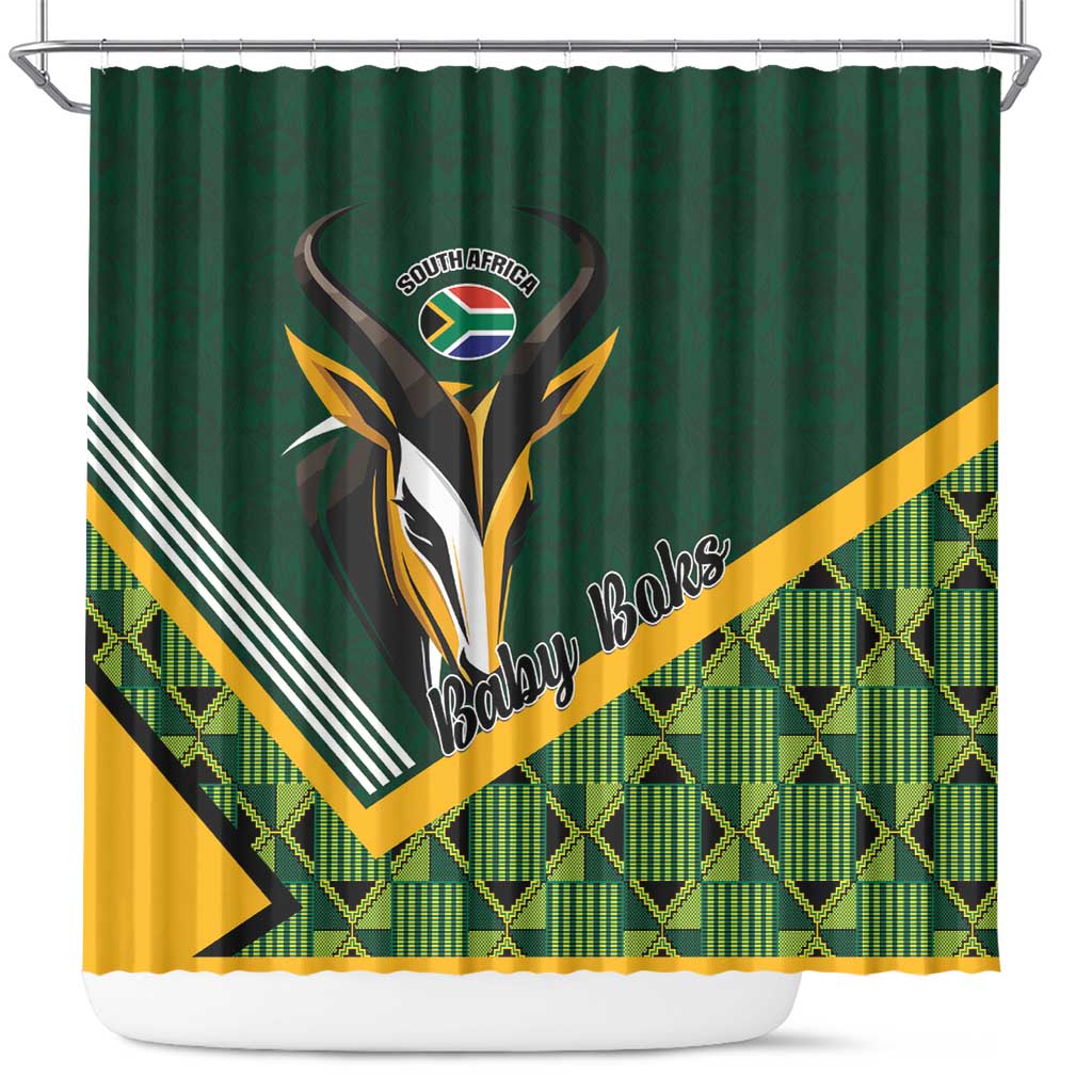 Rugby South Africa Shower Curtain Baby Boks Go Champions