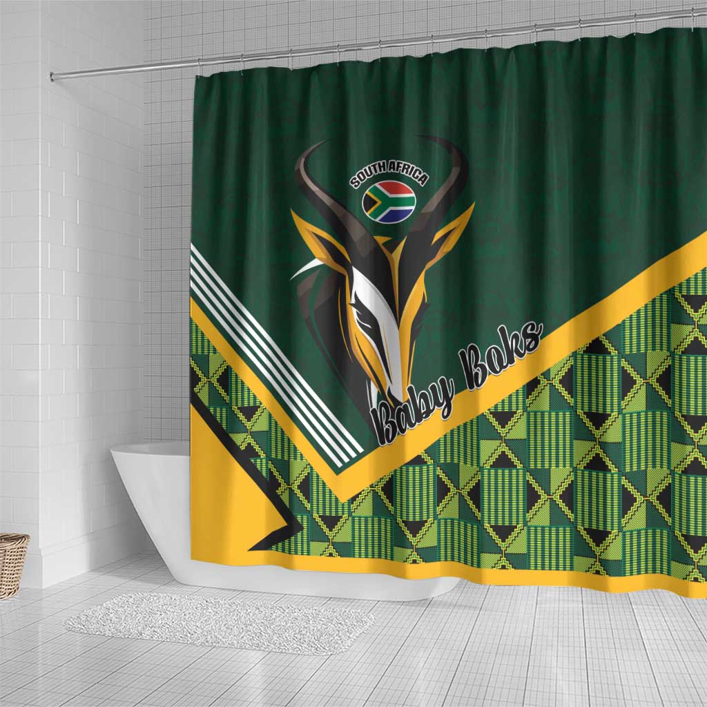 Rugby South Africa Shower Curtain Baby Boks Go Champions