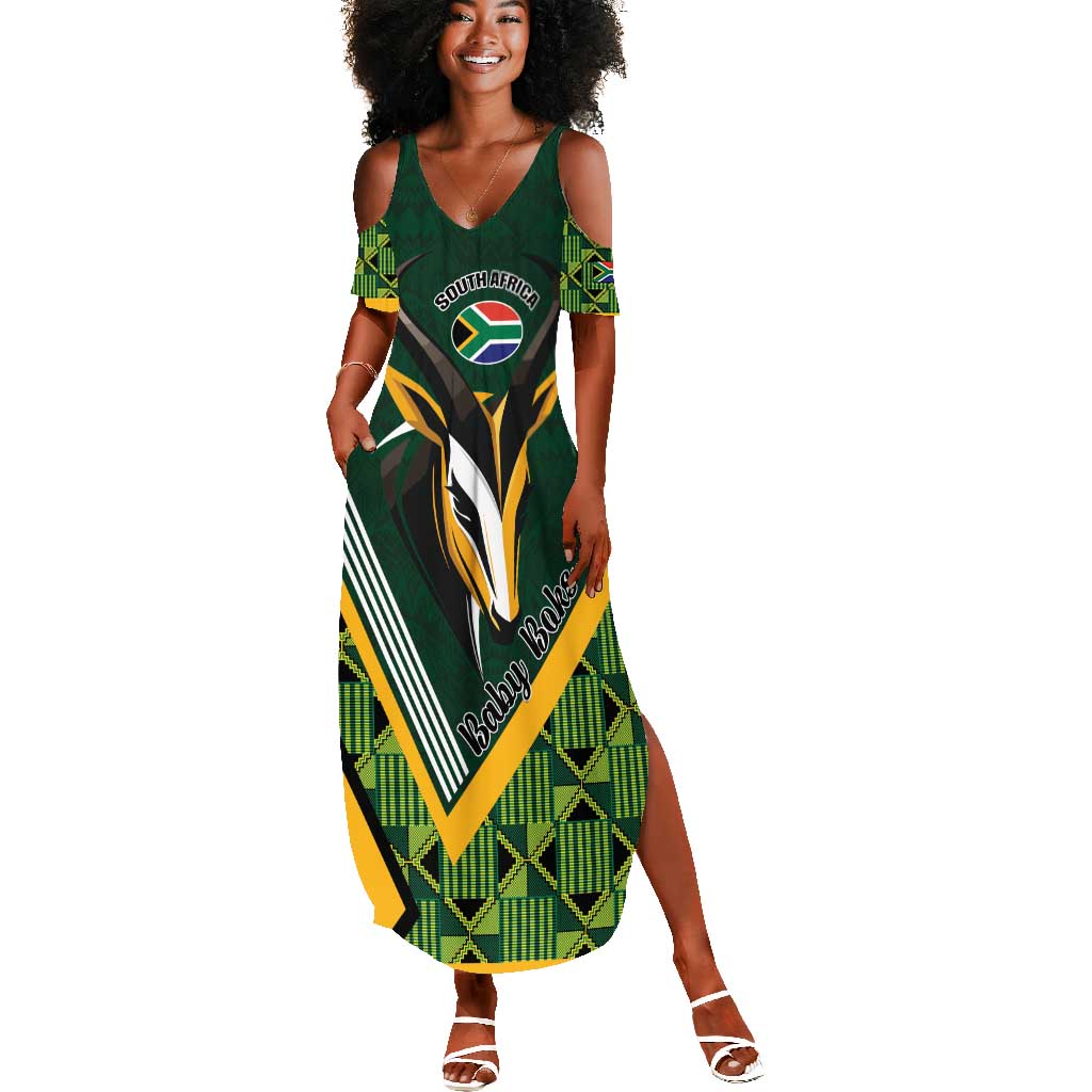 Custom Rugby South Africa Summer Maxi Dress Baby Boks Go Champions