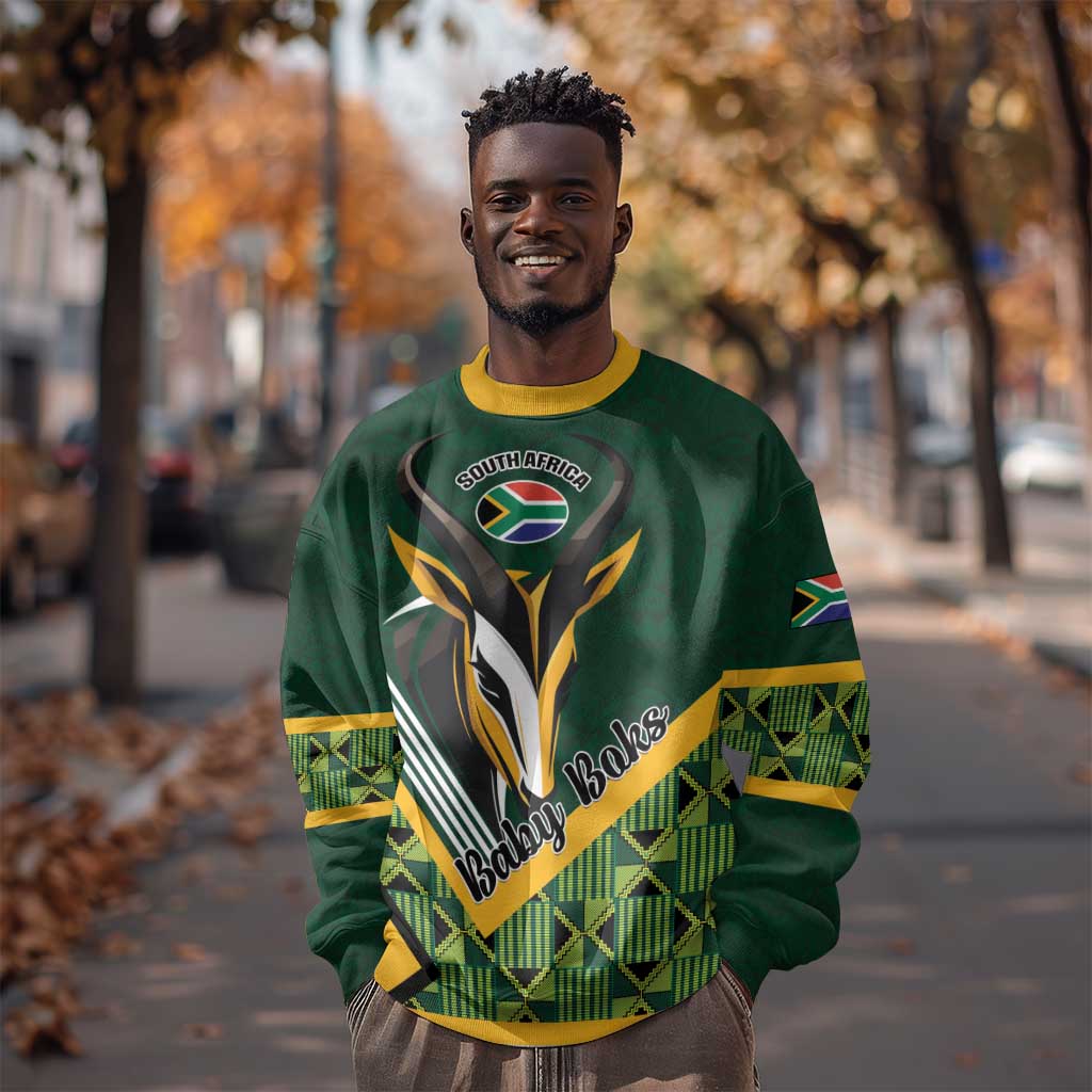 Custom Rugby South Africa Sweatshirt Baby Boks Go Champions