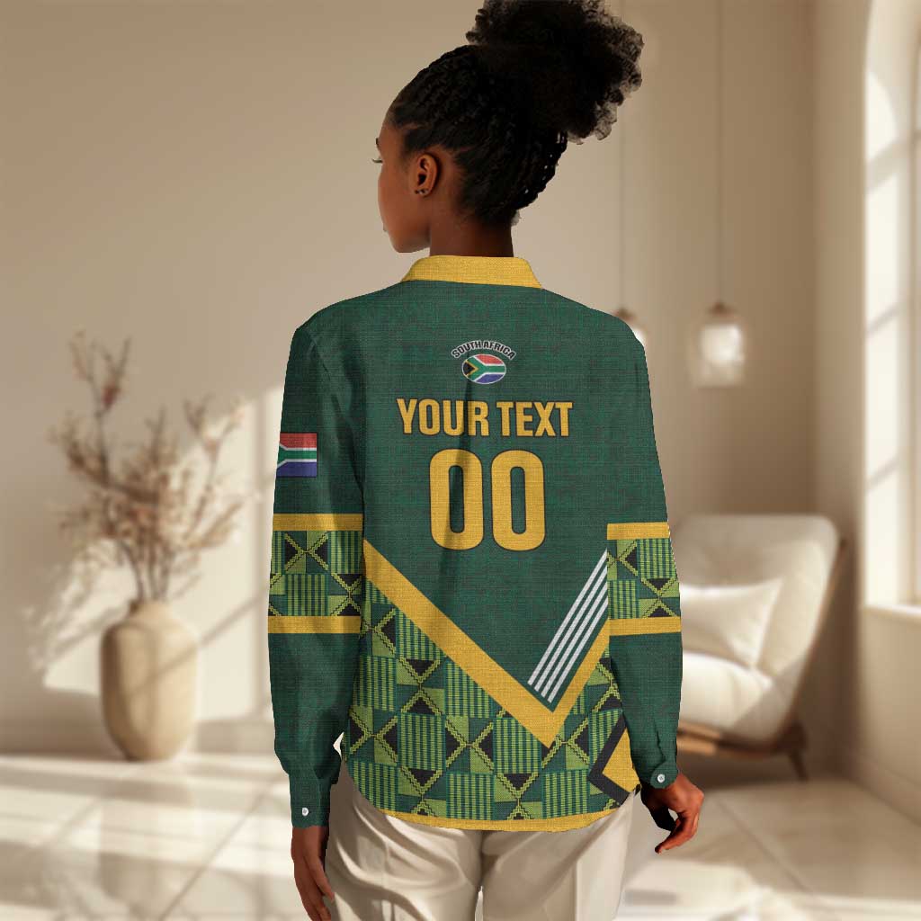 Custom Rugby South Africa Women Casual Shirt Baby Boks Go Champions