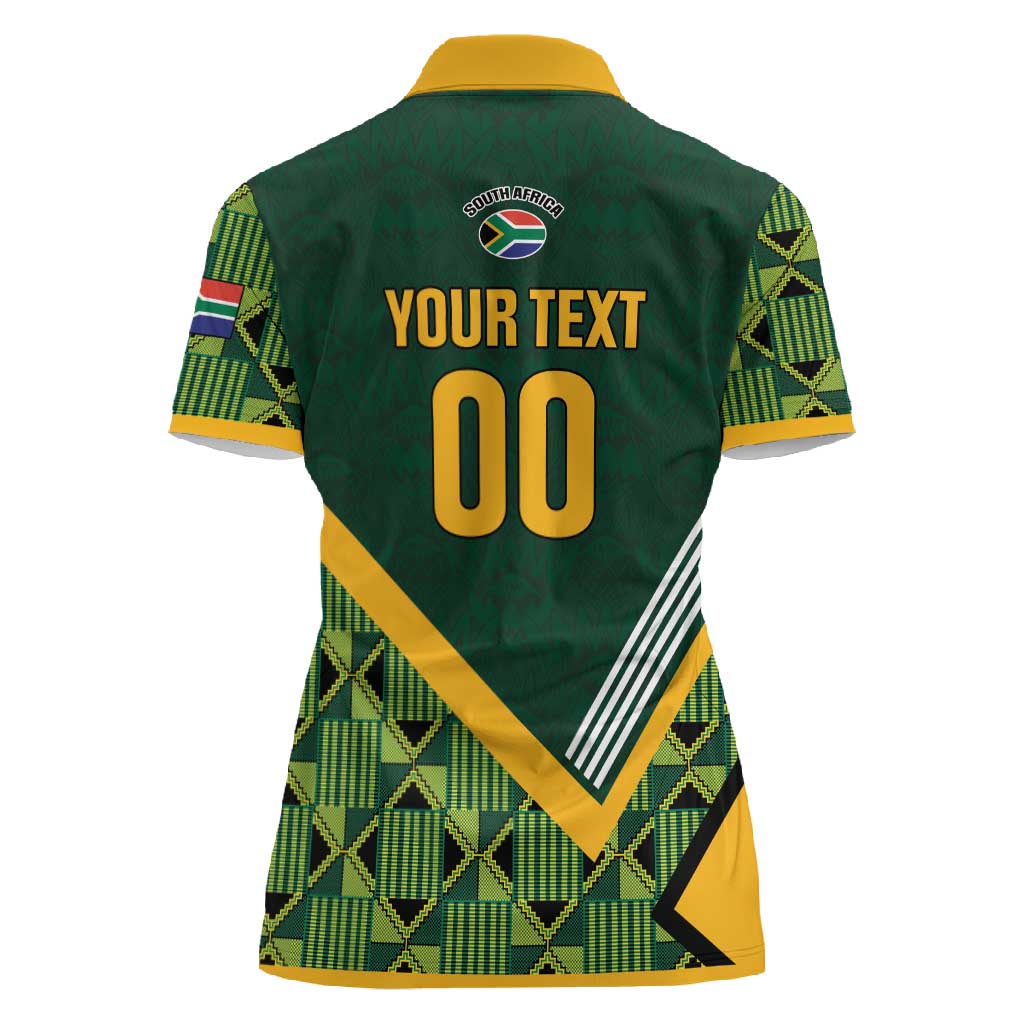 Custom Rugby South Africa Women Polo Shirt Baby Boks Go Champions
