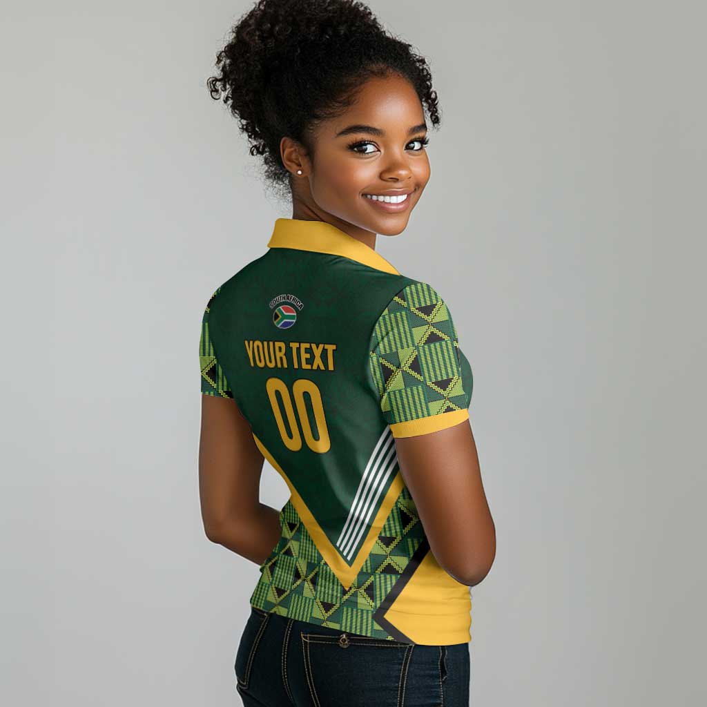 Custom Rugby South Africa Women Polo Shirt Baby Boks Go Champions