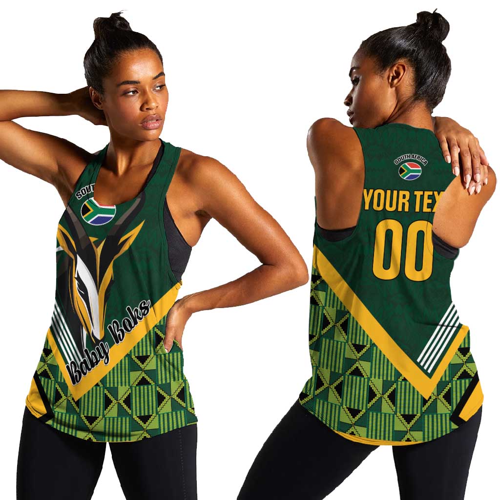 Custom Rugby South Africa Women Racerback Tank Baby Boks Go Champions