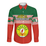 Personalized Madagascar Long Sleeve Button Shirt with Madagasikara Seal and Baobab African Pattern