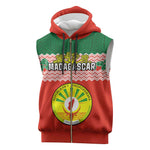 Personalized Madagascar Sleeveless Zip Hoodie with Madagasikara Seal and Baobab African Pattern - African Pride