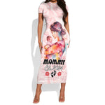 Happy Mother Day Short Sleeve Bodycon Dress Mommy Est 2024 LT01
