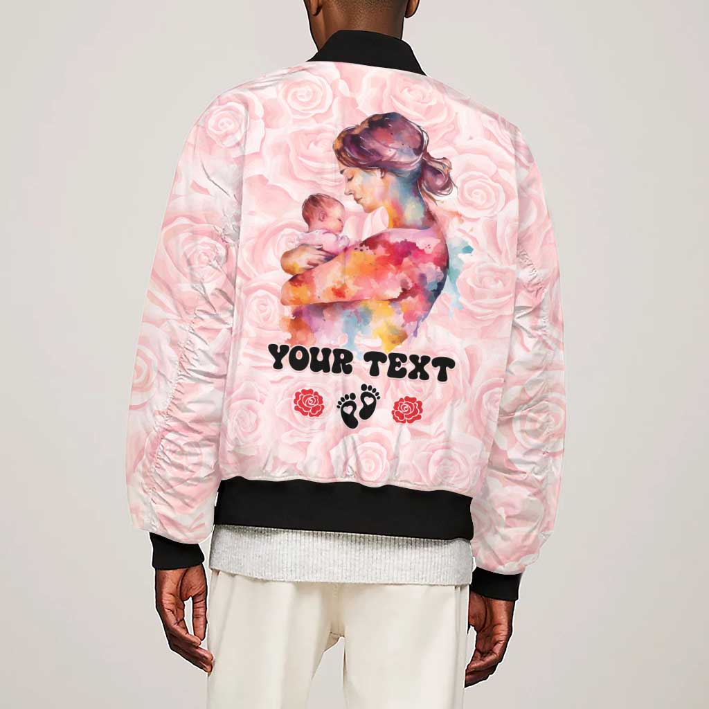 Happy Mother Day Sleeve Zip Bomber Jacket Mommy Est 2024