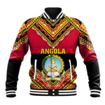 Angola Independence Day Baseball Jacket with Coat of Arms and Samakaka Pattern LT01