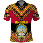 Angola Independence Day Polo Shirt with Coat of Arms and Samakaka Pattern