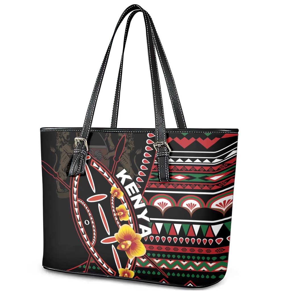 Kenya Leather Tote Bag Jamhuri Day, Kenya Shield