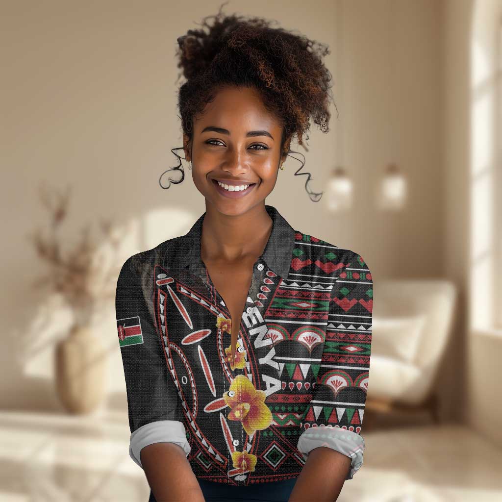 Personalized Kenya Women Casual Shirt Jamhuri Day, Kenya Shield LT01