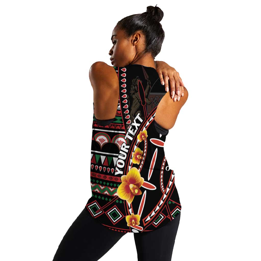 Personalized Kenya Women Racerback Tank Jamhuri Day, Kenya Shield