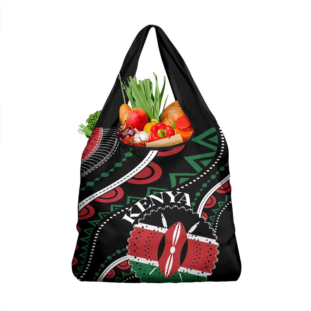 Kenya Grocery Bag Harambee African Pattern - Coat of Arms Design