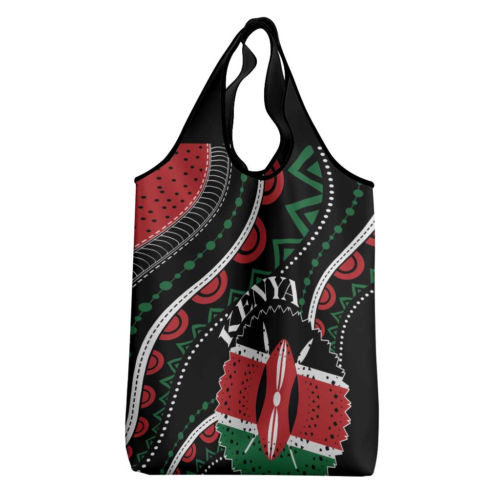Kenya Grocery Bag Harambee African Pattern - Coat of Arms Design