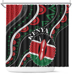 Kenya Shower Curtain Harambee African Pattern - Coat of Arms Design