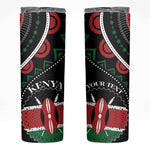 Personalized Kenya Skinny Tumbler Harambee African Pattern - Coat of Arms Design