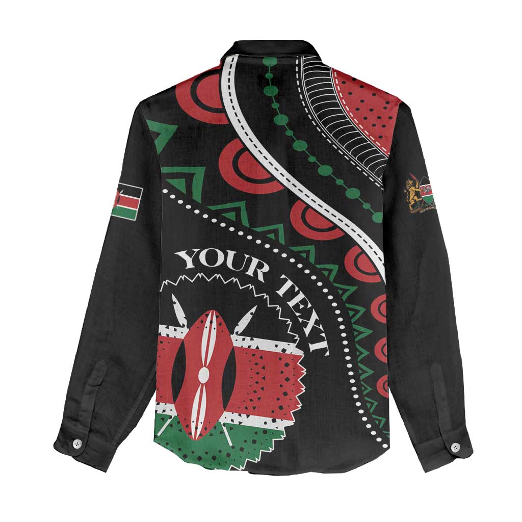 Personalized Kenya Women Casual Shirt Harambee African Pattern - Coat of Arms Design LT01