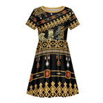 Assyrian New Year Kid Short Sleeve Dress Akitu 6774 Kha B Nissan