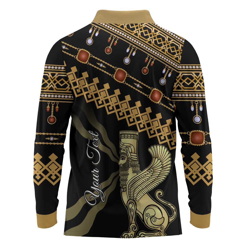 Assyrian New Year Long Sleeve Polo Shirt Akitu 6774 Kha B Nissan