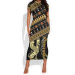 Assyrian New Year Short Sleeve Bodycon Dress Akitu 6774 Kha B Nissan LT01