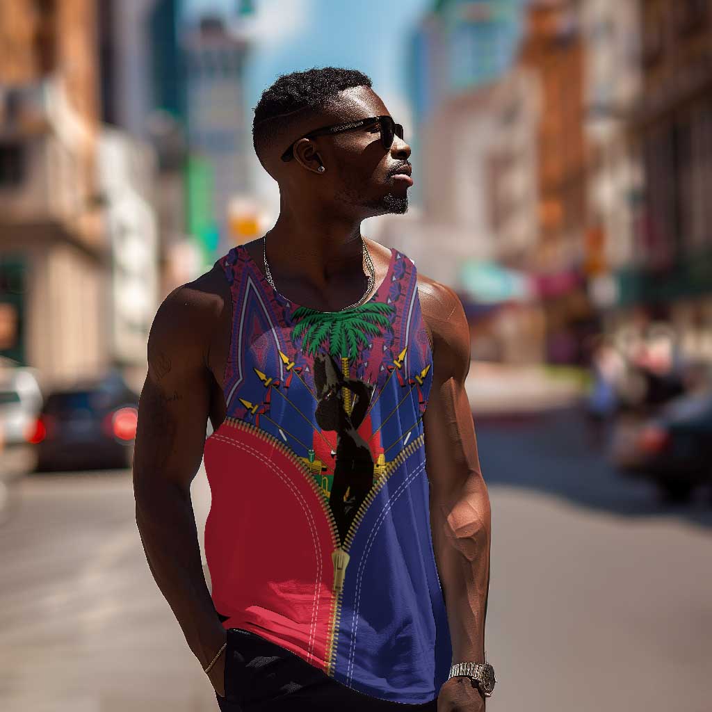 Afro Haiti Heritage Month Men Tank Top Zipper Stylized by AfricanPride