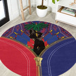 Afro Haiti Heritage Month Round Carpet Zipper Stylized