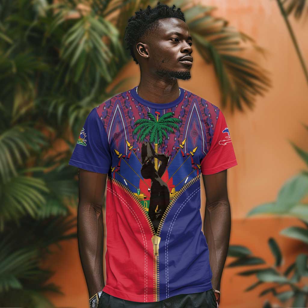 Afro Haiti Heritage Month T shirt Zipper Stylized