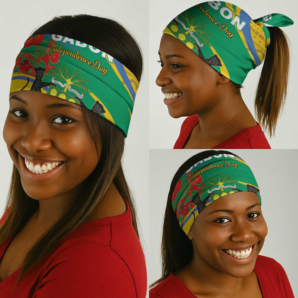 Gabon Independence Day Neck Gaiter Gabonaise Flamboyant African Pattern LT01